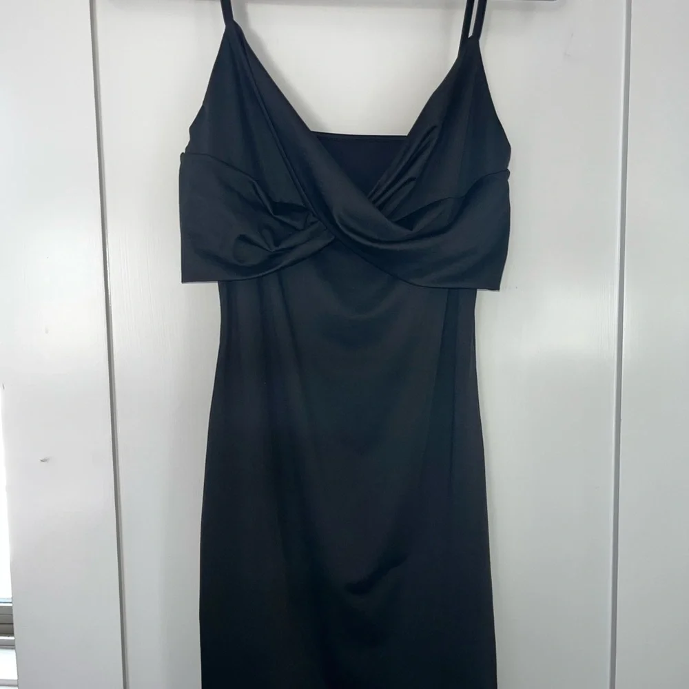 Fitted Slim Mini Black Dress LARGE Like New